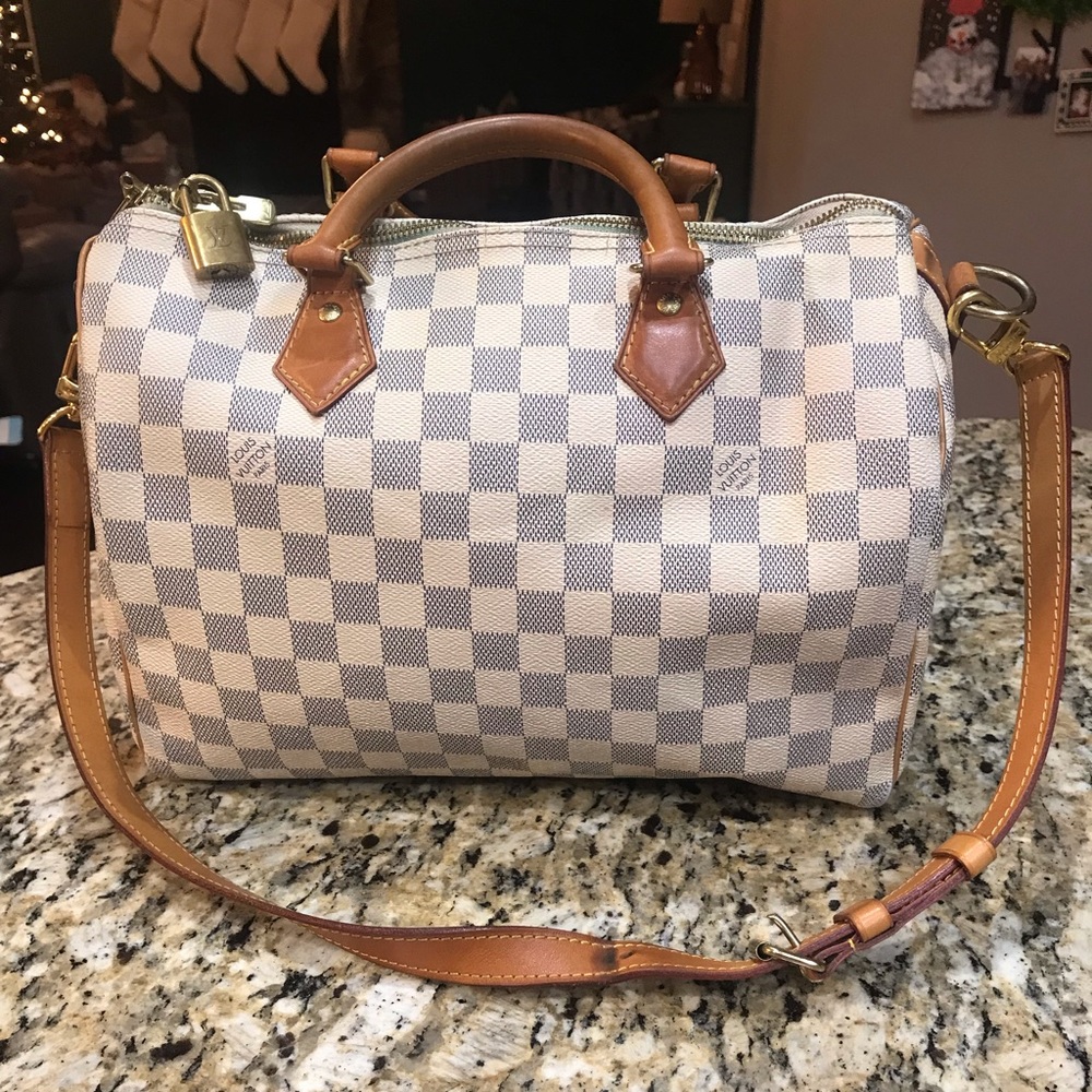 Authentic Louis Vuitton Speedy 30 Azur